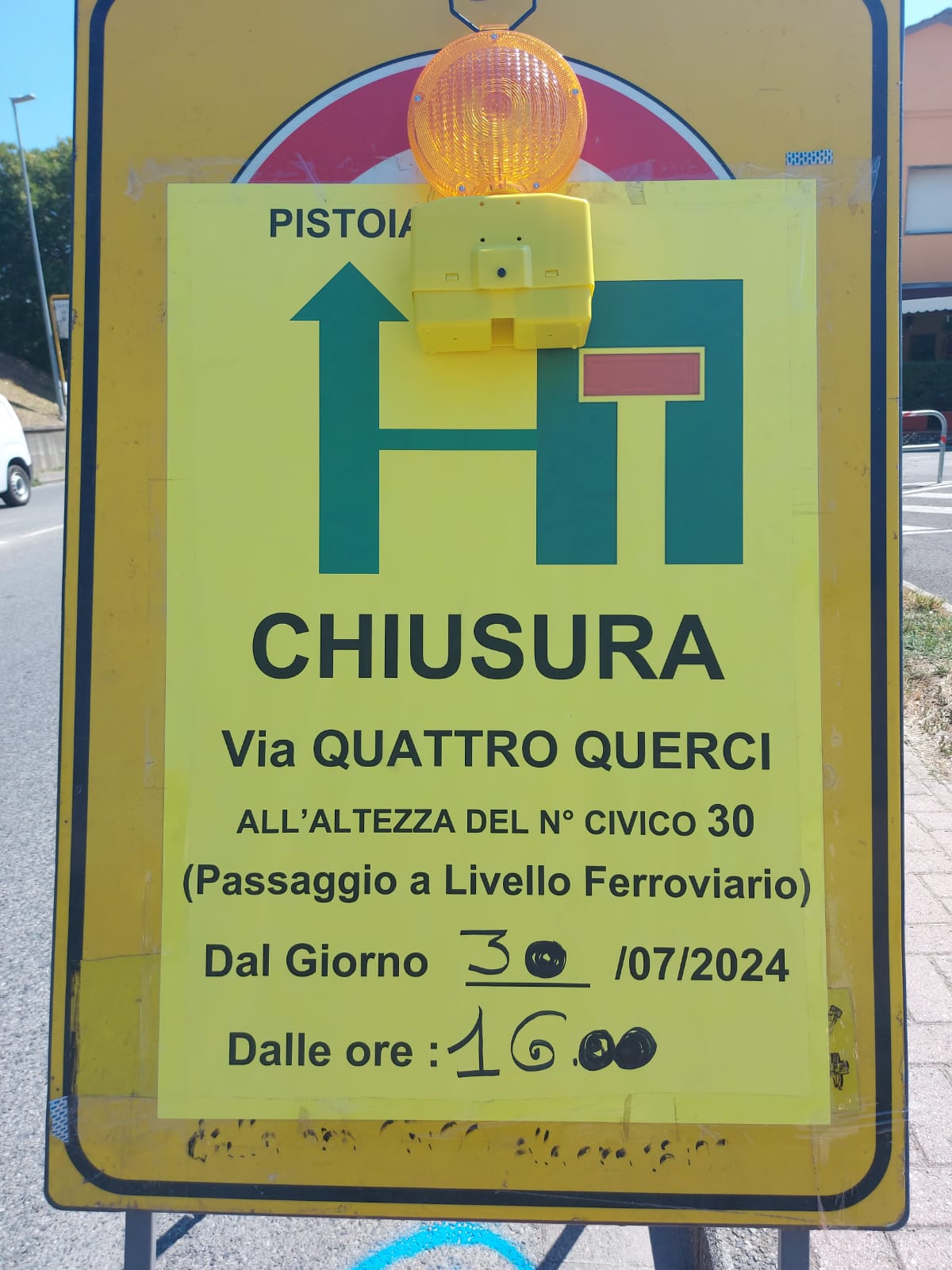 Chiusura via Quattro Querci