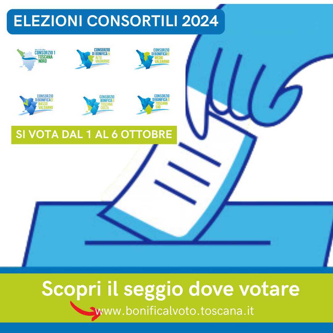 Elezioni dei Consorzi di bonifica 3 Medio Valdarno e 4 Basso Valdarno